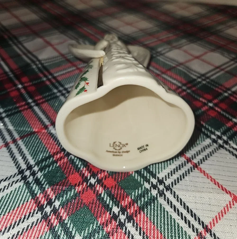 Lenox Ivory and Gold Holiday Porcelain Angel Bell Ornament